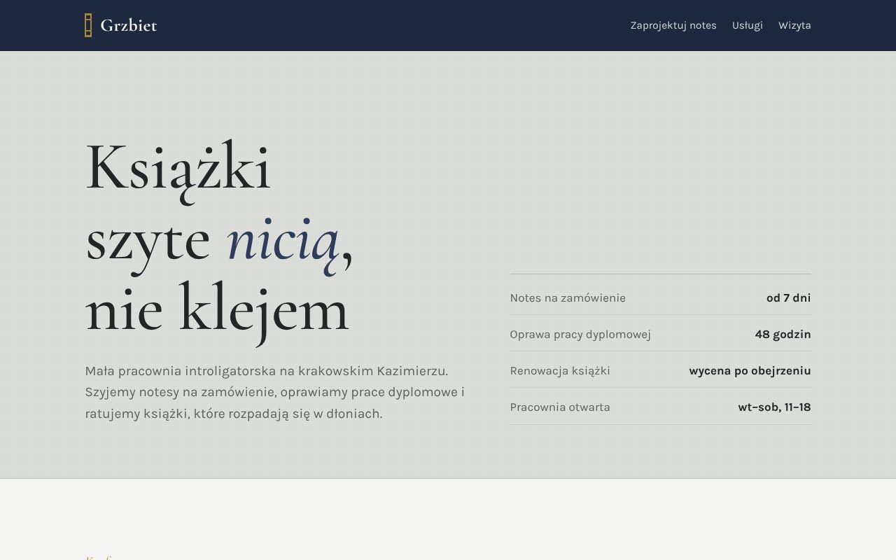 Strona główna: Pracownia Grzbiet